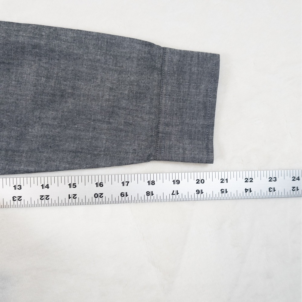 Hurley Chambray Shirt Men L Gray Long Sleeve Classic Minimalist Granola Capsule - Picture 8 of 12